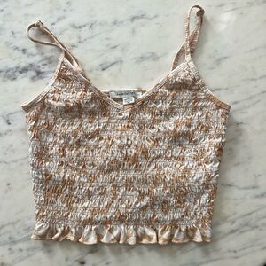 American Eagle Tan & Ivory Top XS